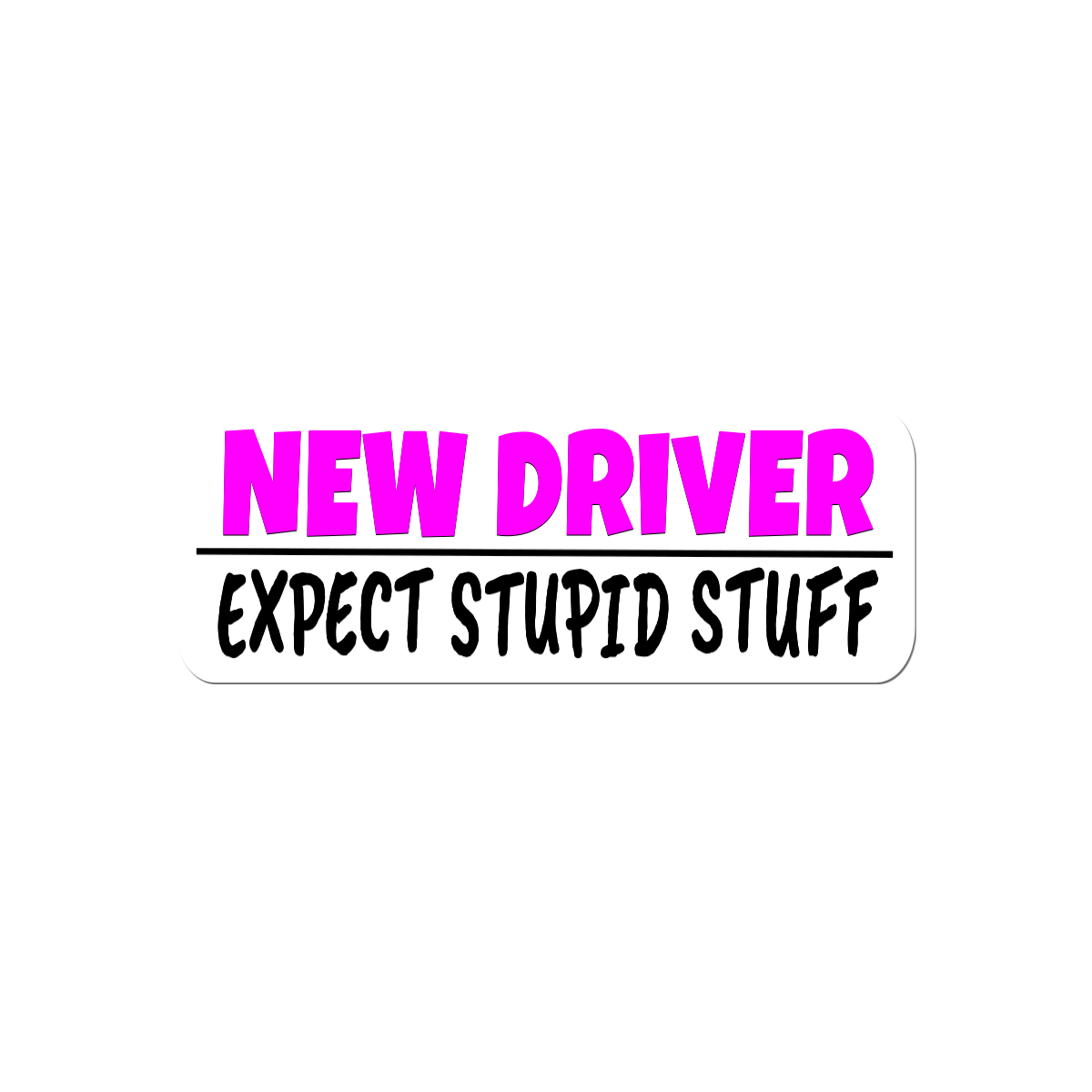 New Driver Expect Stupid Stuff funny car sticker