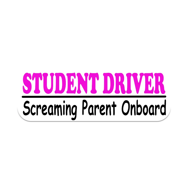 Student Driver Screaming Parent On Board sticker for car window