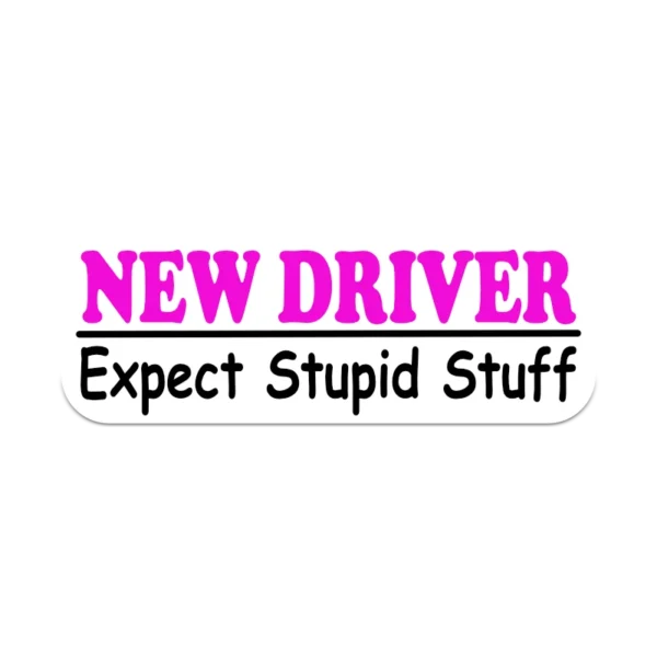 New Driver Expect Stupid Stuff funny car sticker